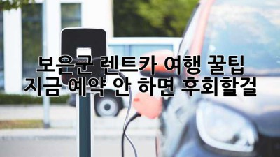 보은군 렌트카 여행 꿀팁 🚗💨 지금 예약 안 하면 후회할걸?!